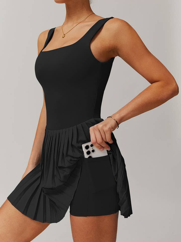 Crave by FW - Wholesale Athletic Dress - Women's - One Piece Tennis Dress With Inside Shorts and Pockets