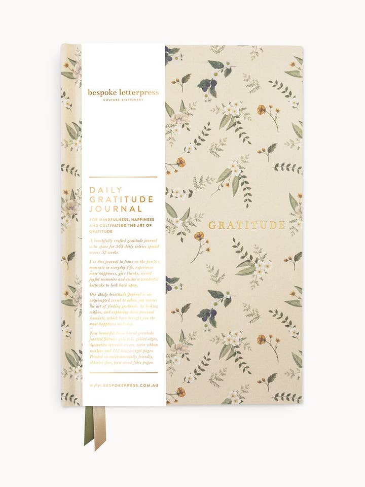 Gratitude Journal - Button Fern for wholesale by Bespoke Letterpress