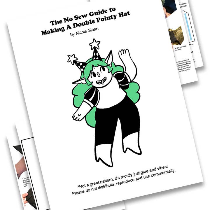 Drawings by Nicole - Wholesale DIY Craft Kit - The No Sew Guide to Making a Double Point Hat - Clown Princess, by Nicole