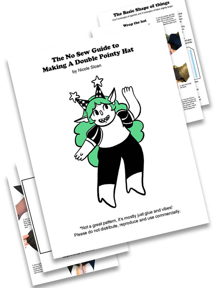 The No Sew Guide to Making a Double Point Hat - Clown Princess, by Nicole for wholesale by Drawings by Nicole