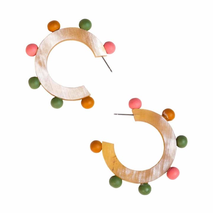 Rainbow Bead Hoops for wholesale by Sunshine Tienda