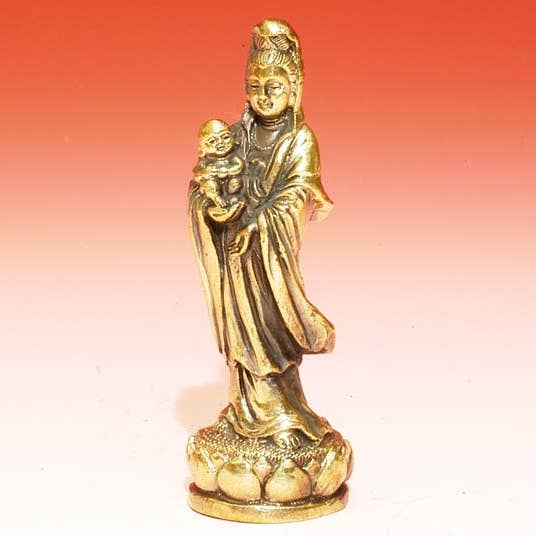 Figurine Quan Yin et bébé pour la vente par R. Expo/Song of India