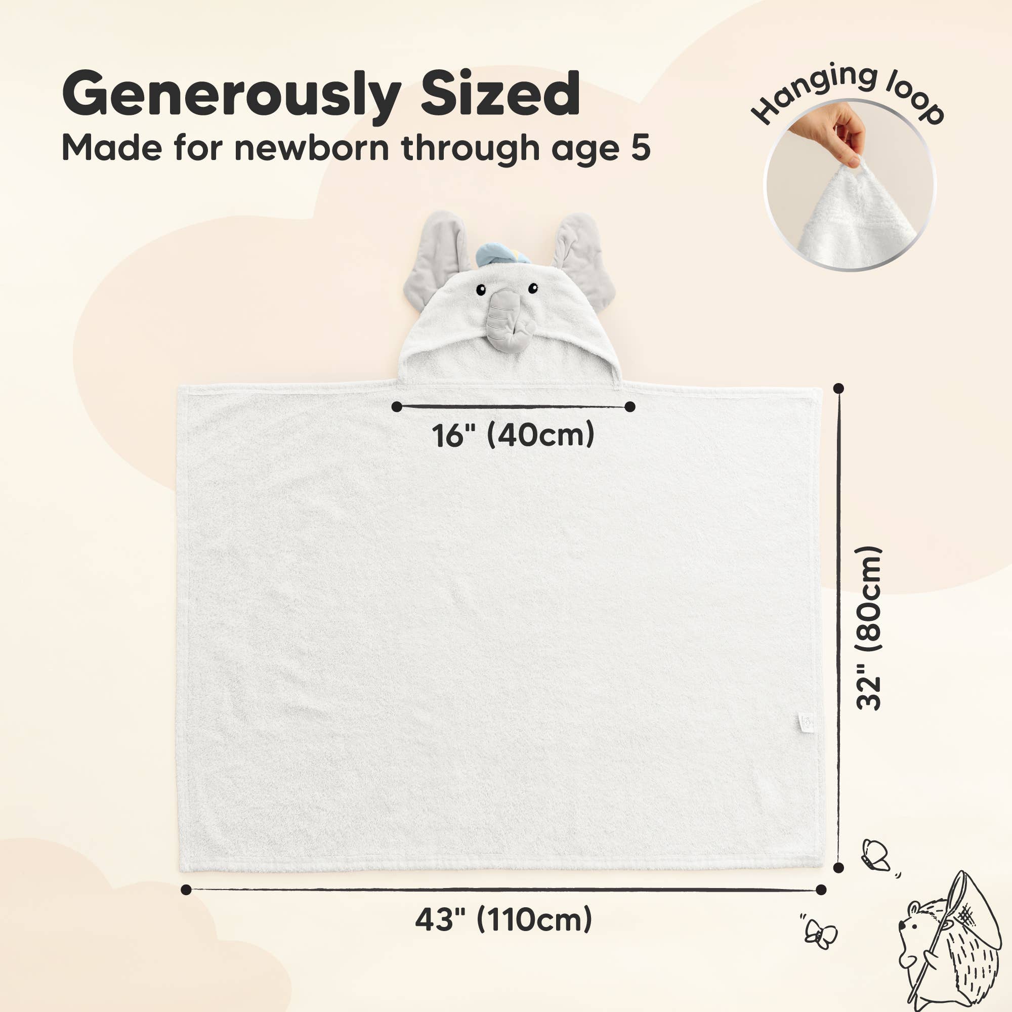 Ethan Playpals Hooded Baby Bath Towels for Newborn for wholesale on Faire2