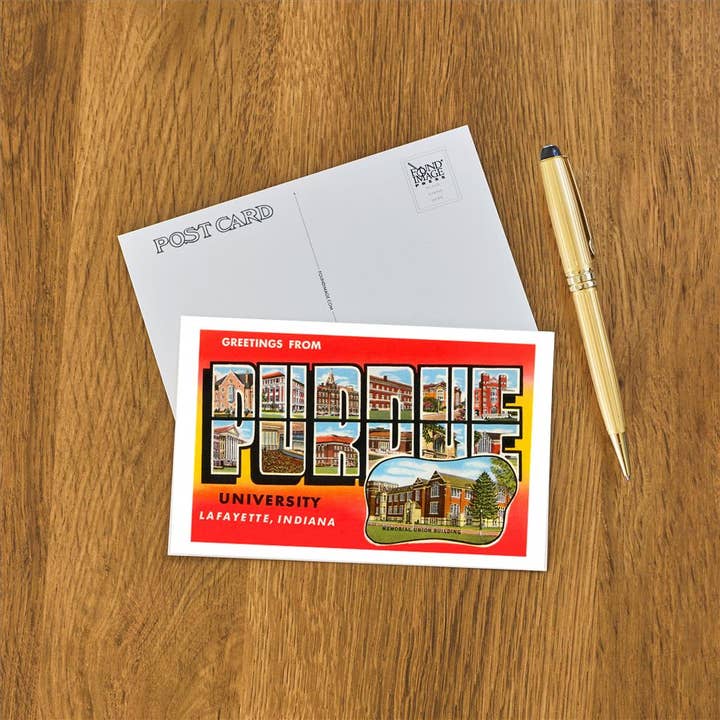 Found Image Press - Wholesale Postcard - Postcard IN-96 Greetings from Purdue University1