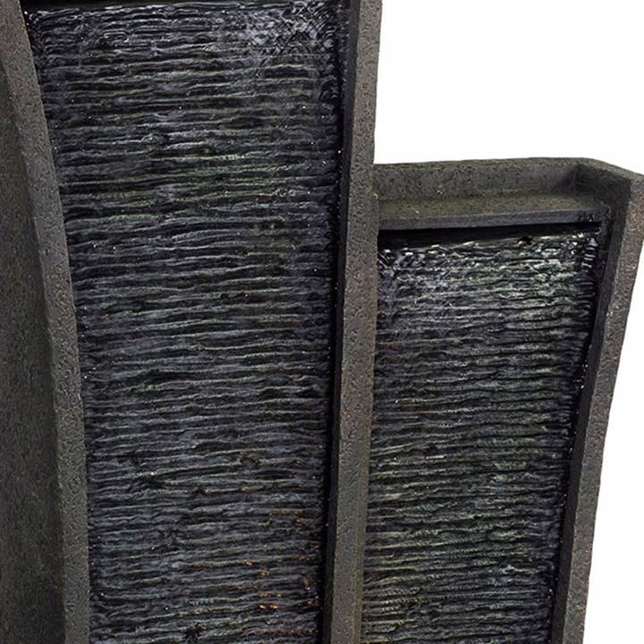 HomeRoots - Wholesale Decorative Tabletop Object - 41" Grey Polyresin Tower Indoor Outdoor Tabletop Fountain3