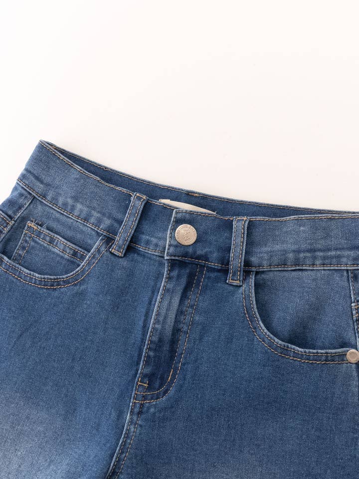 Korte spijkerbroek meisje 7-12A Wonder & Joy KGV56941 voor wholesale door Newness Kids