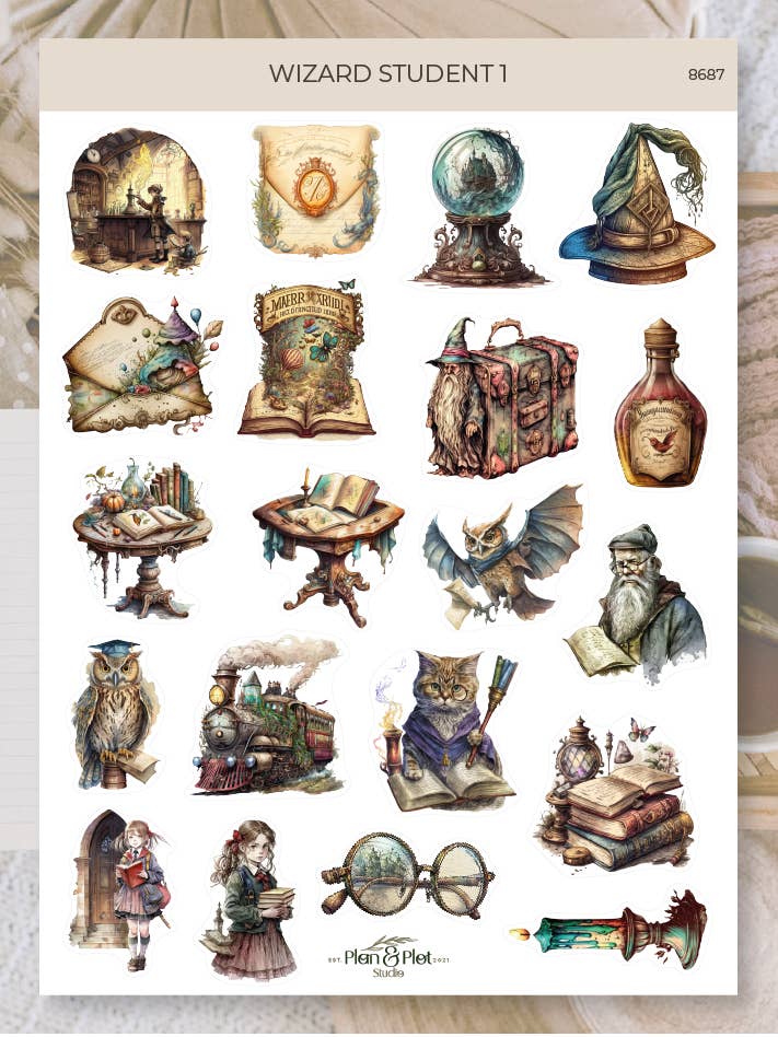 Wizard student 1 | Stickers for wholesale by Plan & Plot Studio