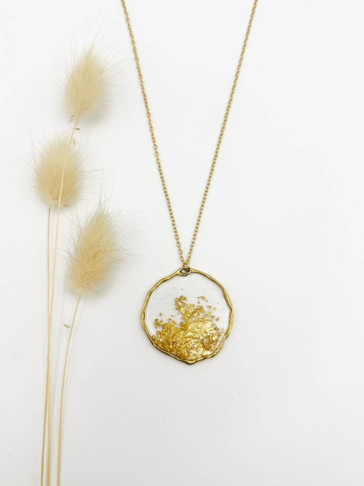 Große gehämmerte Halskette — Kaskade goldener Kroketten für den Großhandel von LOR CREATION