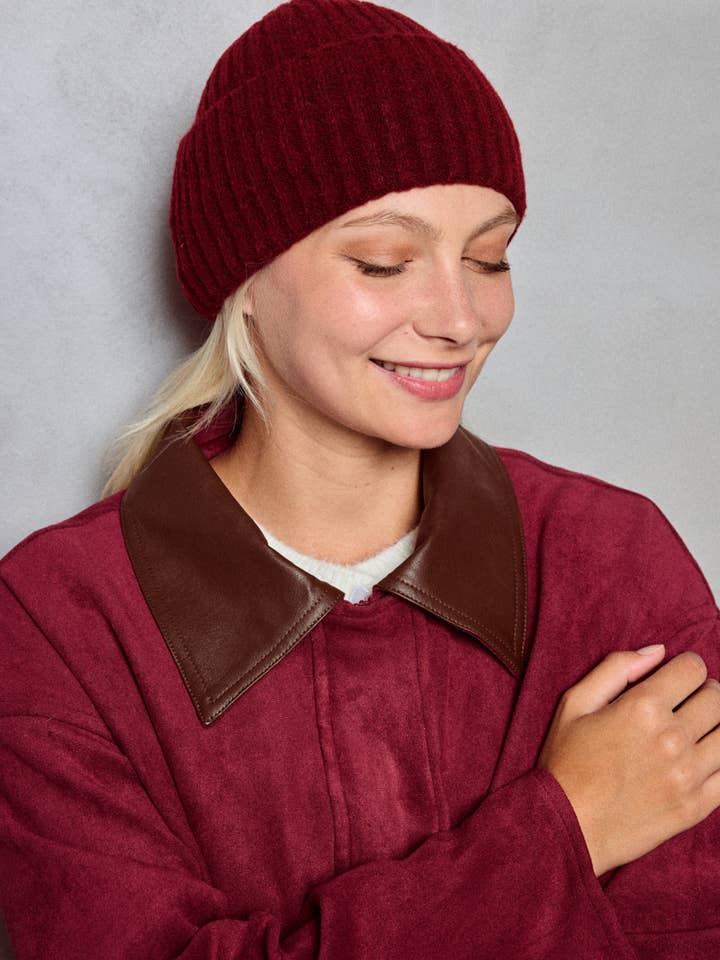 Solid Wool Beanie MJ201SD for wholesale by BYREN | ÉLINE L'ATELIER