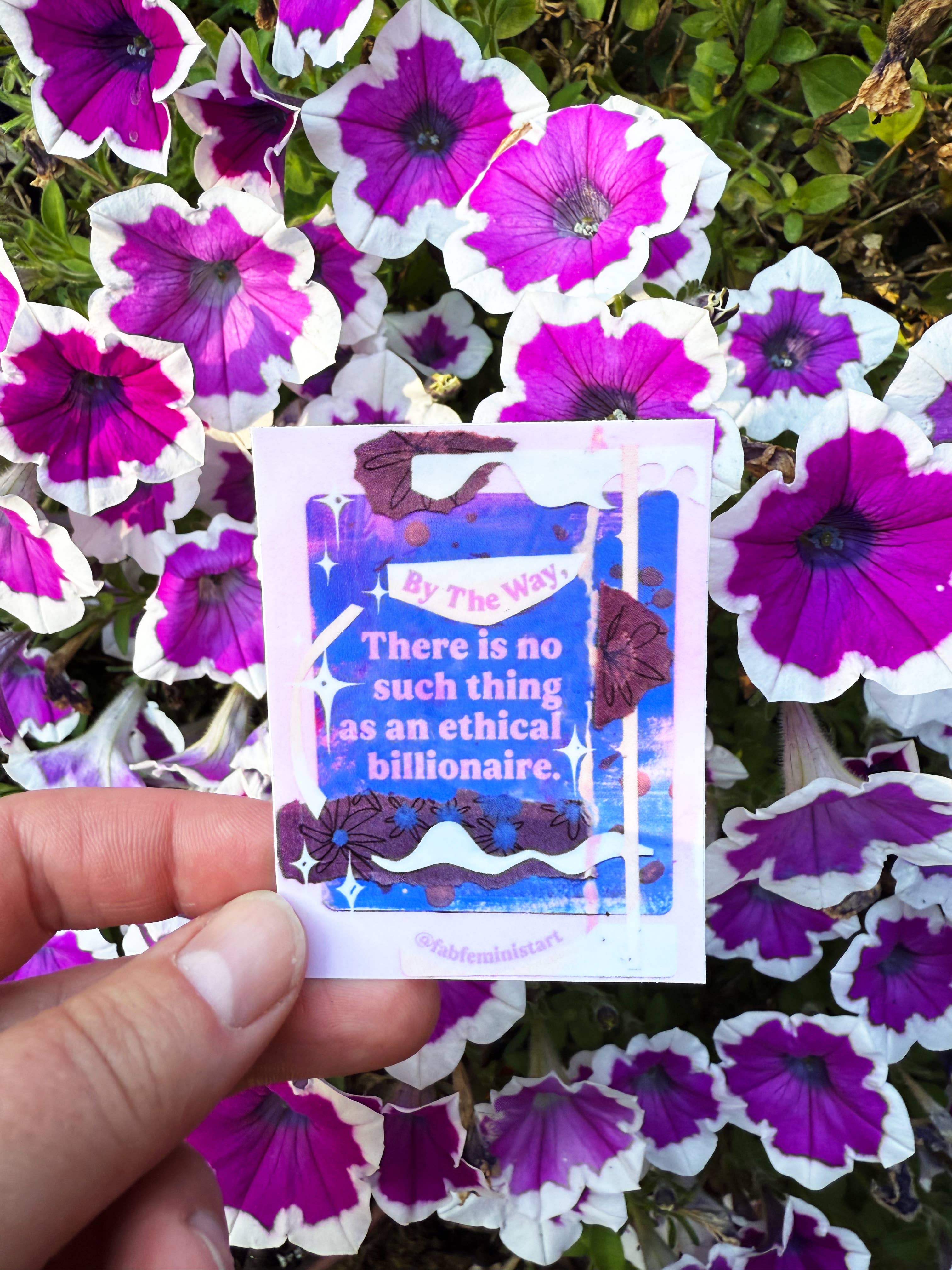 Fabulously Feminist - Vente Autocollant - Pas de milliardaire éthique : Autocollant féministe3