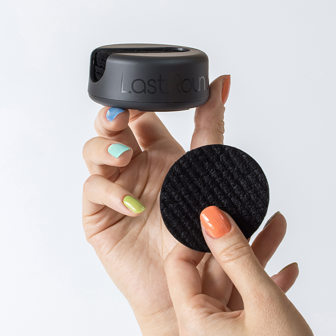 Black LastRound PRO - Sustainable Reusable Cotton Rounds for Makeup Removal and Nail Polish for wholesale on Faire4