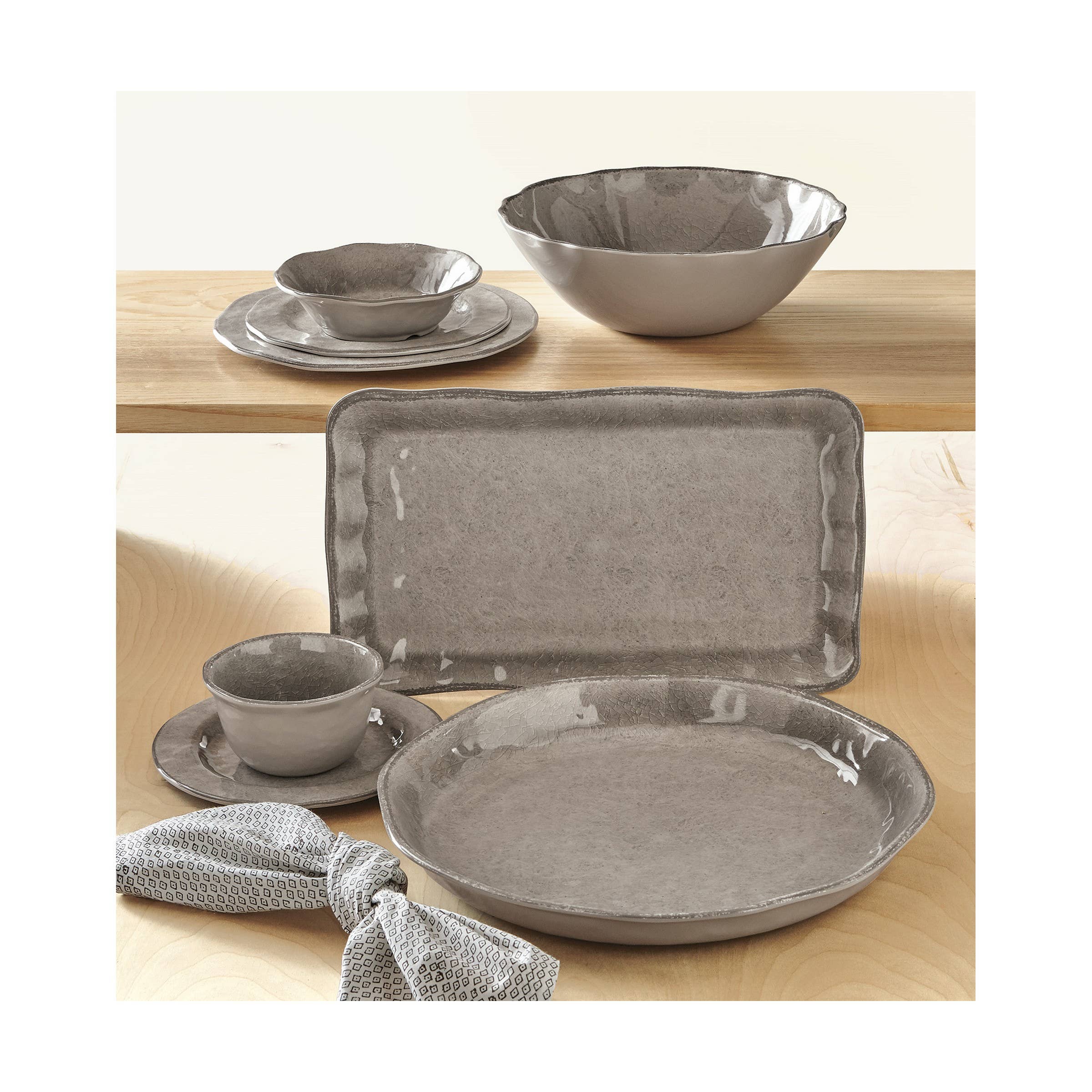 tag - Wholesale Serving Tray - Veranda Large Shallow Melmn Bowl Gray1