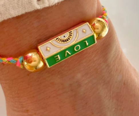 HoopLa – wholesale Charm/dangle bracelet – Friendship Bracelet- Enamel Steel, Cord, Slider fit7