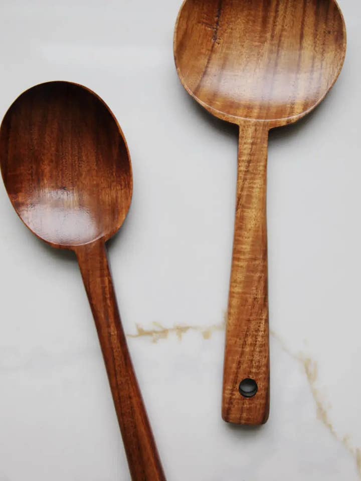 Teak Wood Long Handle Spoon for wholesale by Fodory