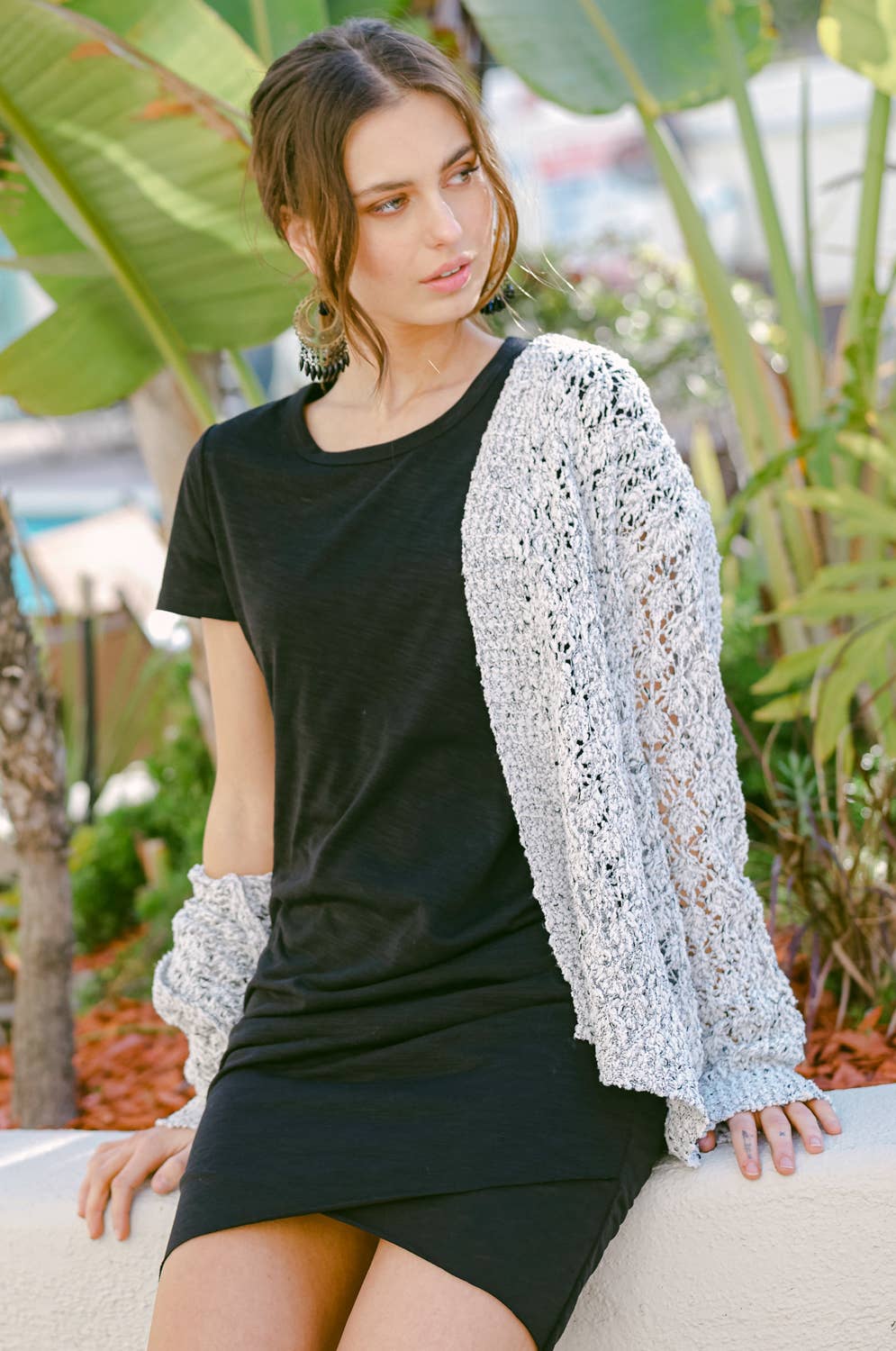 La Miel - Vendita all'ingrosso Vestito - Donna - MLD5010-Mini Abito Leggero A Maniche Corte Con Dettagli Increspati19