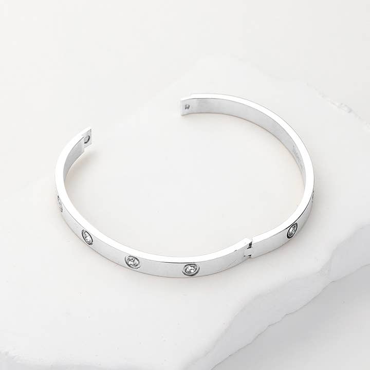 Sensibling Corp. - Wholesale Bangle Bracelet - Stainless Steel Crystal Embellished Bangle Bracelet