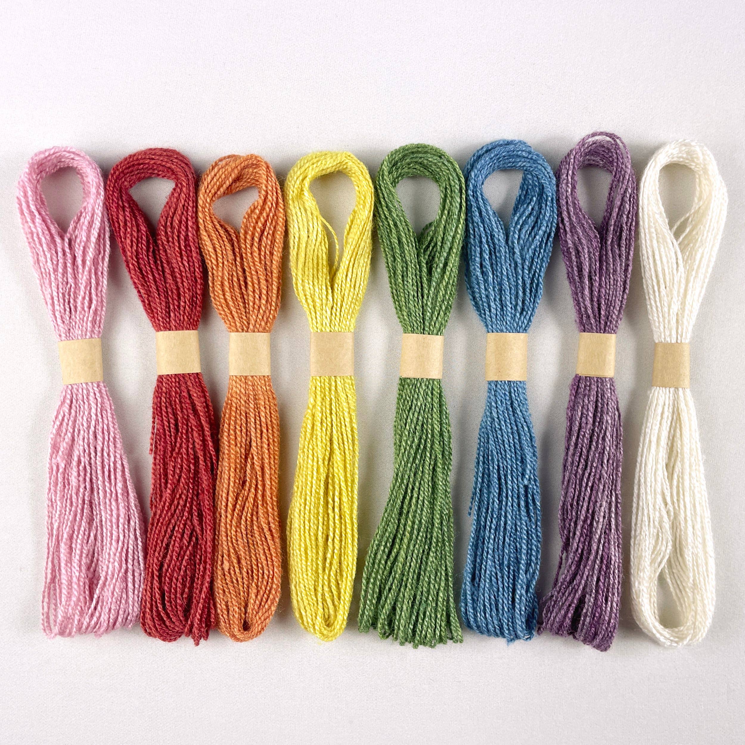 Cedar Dell Designs - Wholesale Embroidery/Cross Stitch Supplies - Naturally Dyed Silk Embroidery Floss - Rainbow Set1