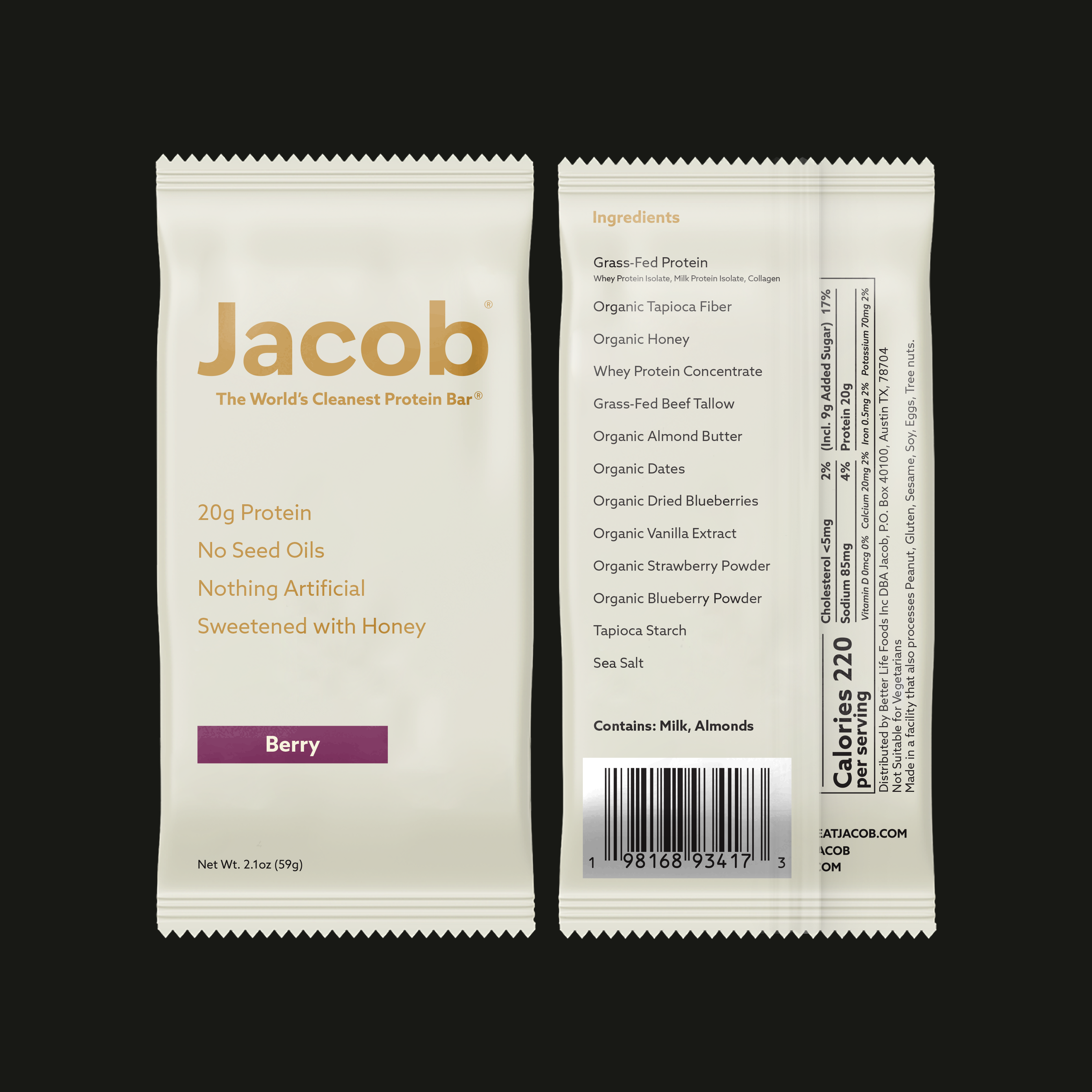Jacob - Wholesale Snack Bar - Jacob Protein Bar - Grass-Fed Organic Snack Bar (108ct)5