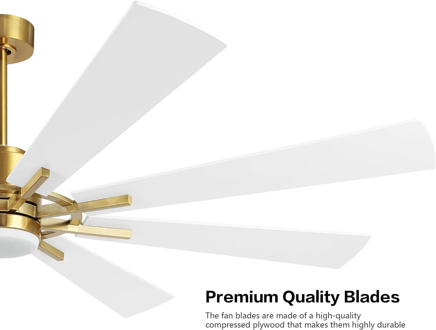 Brio Lighting - Wholesale Ceiling Fan - Ceiling Fan Modern 60" 8-Blade Gold & White with LED Light7