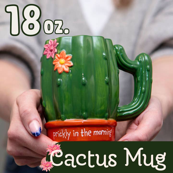 Boxer Gifts – wholesale Drinking glass/cup – Prickly in the Morning Cactus Mug – Houseplant Gift1