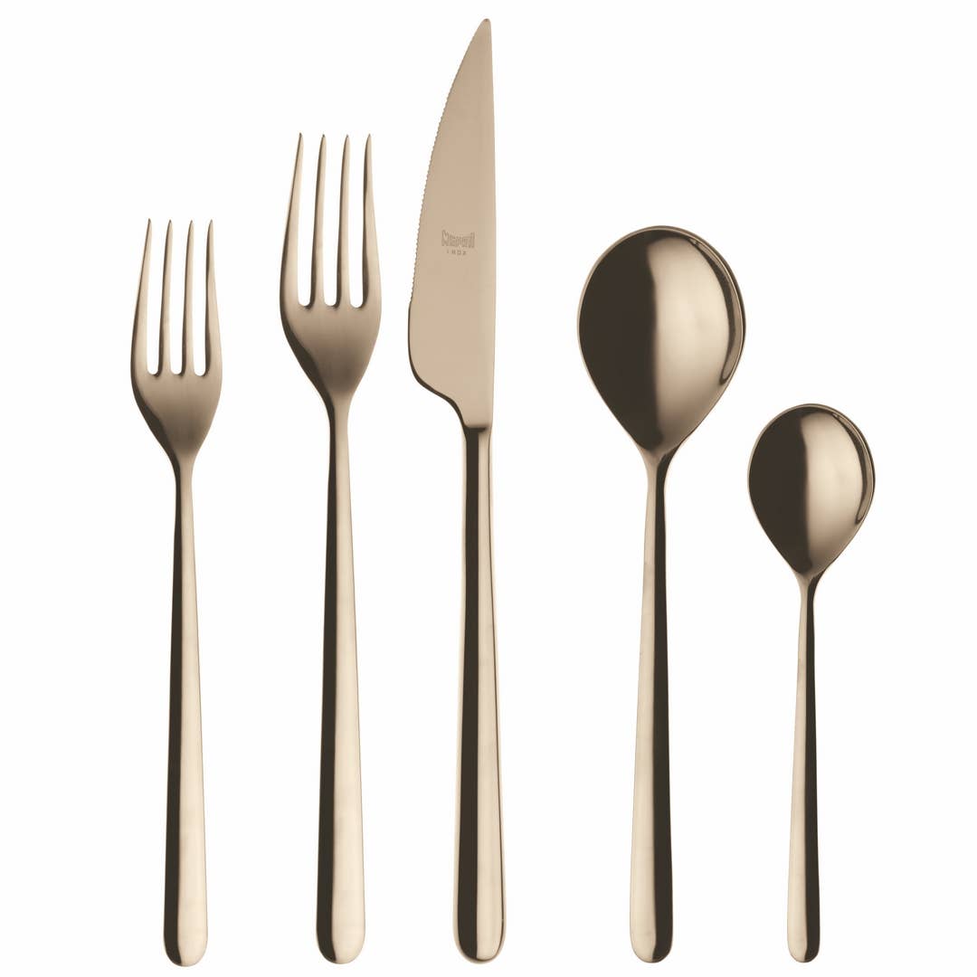 Mepra USA INC - Wholesale Flatware Set - Cutlery Set 5 Pcs Champagne1