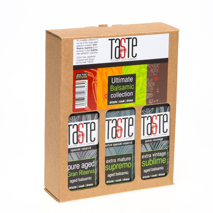 Coleção definitiva de vinagre balsâmico | Conjunto de presente por atacado de Taste Gourmet Spice Co