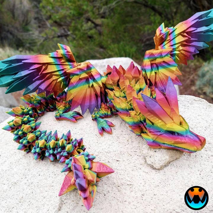 REMOVED BRAND - Wholesale Fidget Toy - Kids - Adult Crystalwing Dragon - FDM Filament Articulated Flexi
