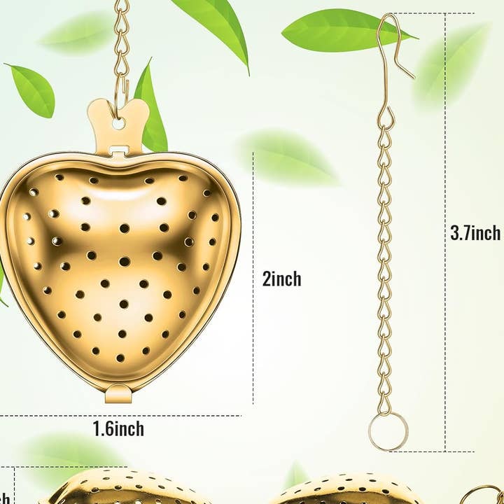 Magnifique Hearts - Wholesale Theevergiet/infuser - Hartvormige gouden thee-ei voor losse thee en kruiden