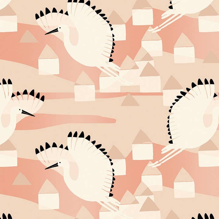 IBIS Blush vliesbehang voor wholesale door Fox And Roses