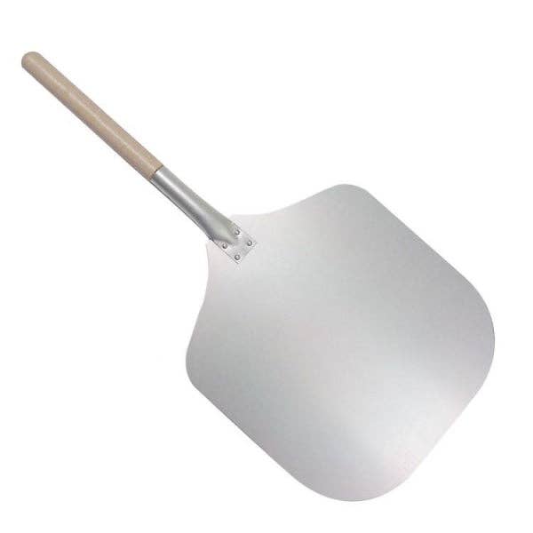 Aluminum Pizza Peel 305mm X 356mm (12"x14") with Wooden Hand for wholesale by Kitchway