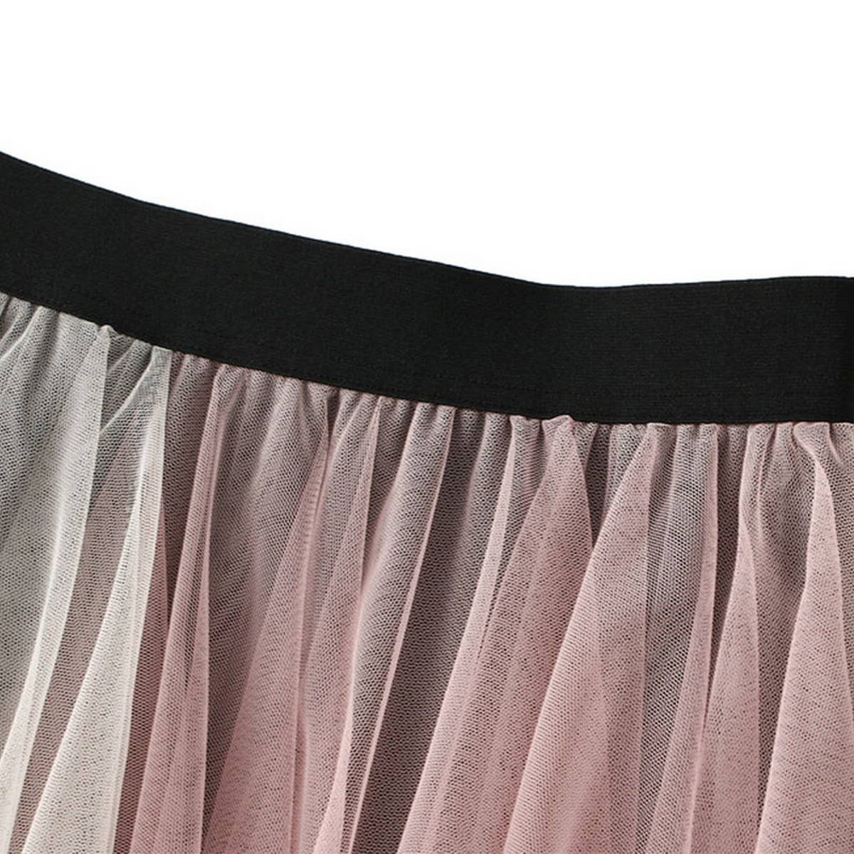 ACCITY - Wholesale Skirt - Women's - Colorblock Layered Tulle Irregular Midi Skirt_CWBMS03854