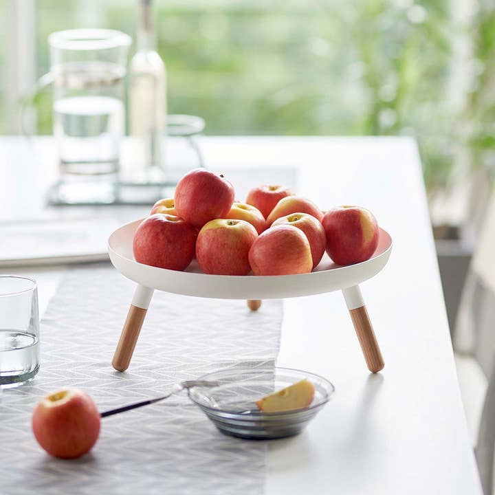 Yamazaki Home - Wholesale Decorative Tray - Countertop Pedestal Tray - Steel + Wood6