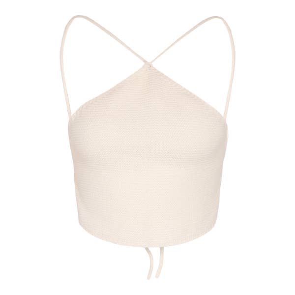 Nmdiamond S/L Halterneck Crop Knit Top for wholesale by Noisy May