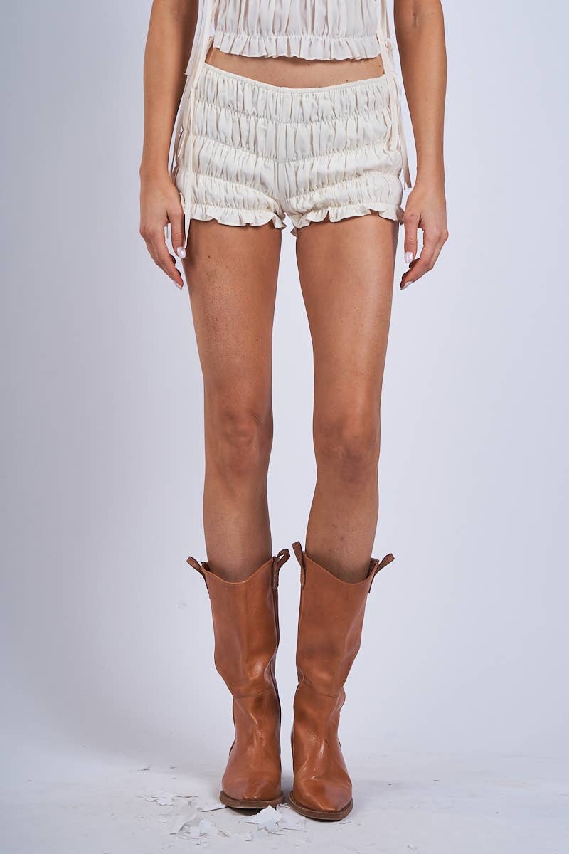 Sky to Moon - Wholesale Shorts - Women's - SOLID COLOR RUFFLE DOWN TIERED MICRO SHORTS12