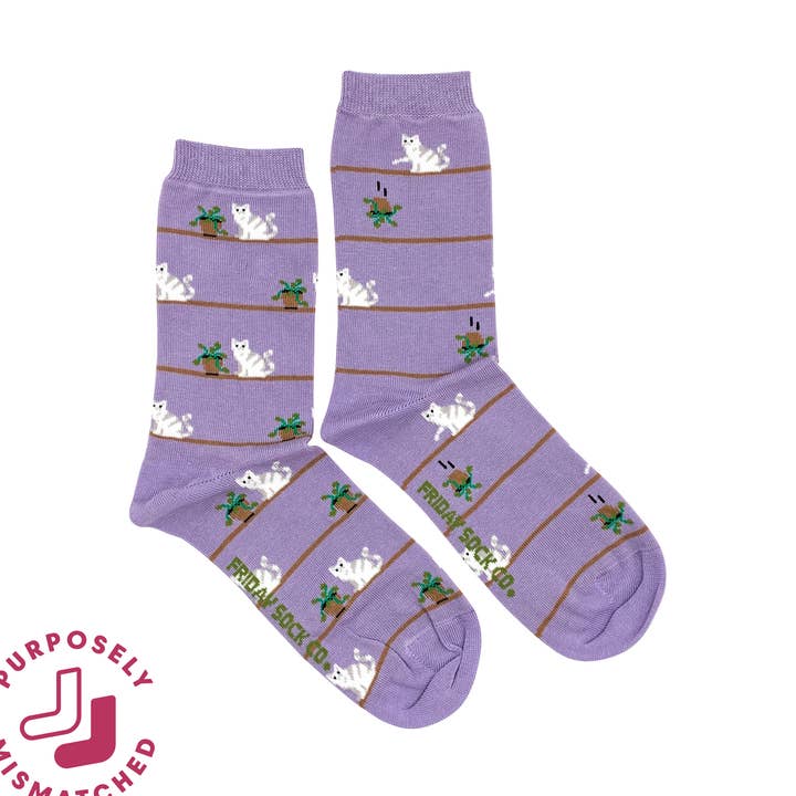 Dames Cat & Plant Sokken voor wholesale door Friday Sock Co.