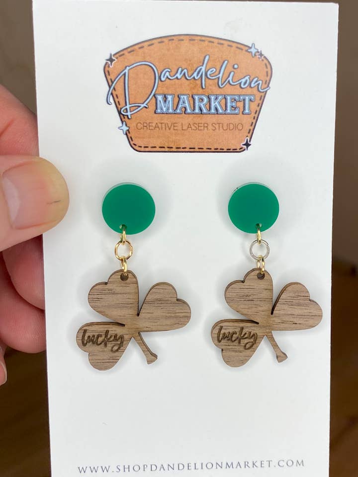 Boucles d'oreilles pour la Saint-Patrick pour la vente par Dandelion Market TexAz