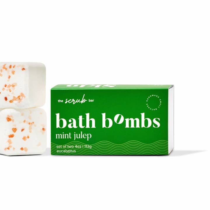 Mint Julep | (2) 4oz- Moisturizing Bath Bombs for wholesale by The Scrub Bar