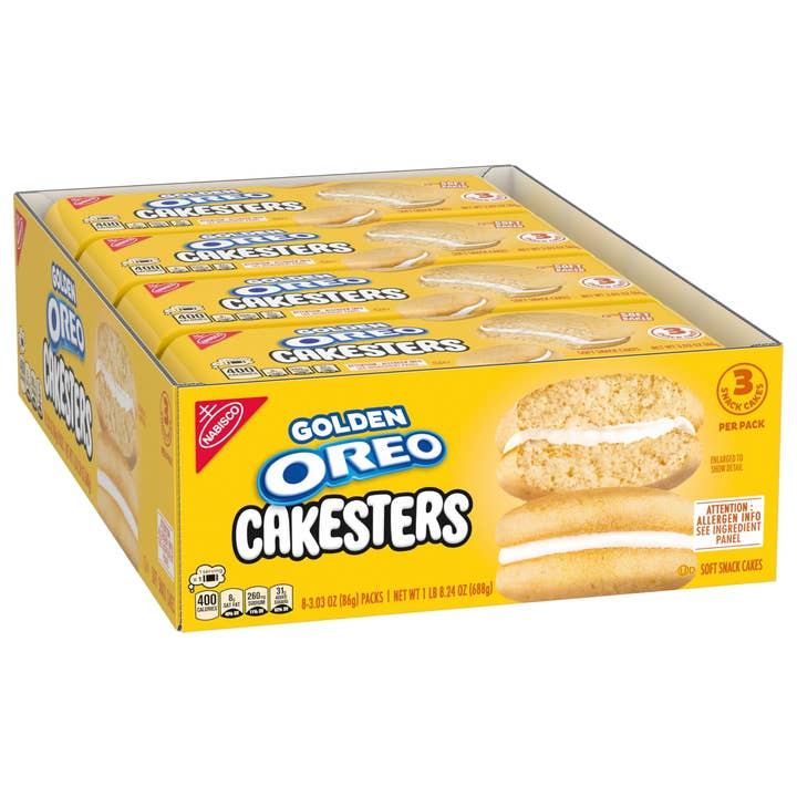 Shop The King - Wholesale Biscuit - OREO Golden Cakesters Soft Snack Cakes, 8-3.03 oz Snack Packs8