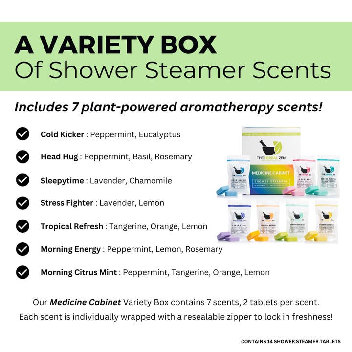 The Herbal Zen - Wholesale Shower Steamer/Bomb - Aromatherapy Shower Steamers Gift Box | Handmade in USA