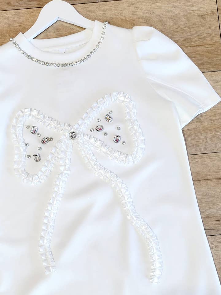 Selfie Couture by Trendology - Vente Robe – femme - Robe blanche mode ornée de strass2