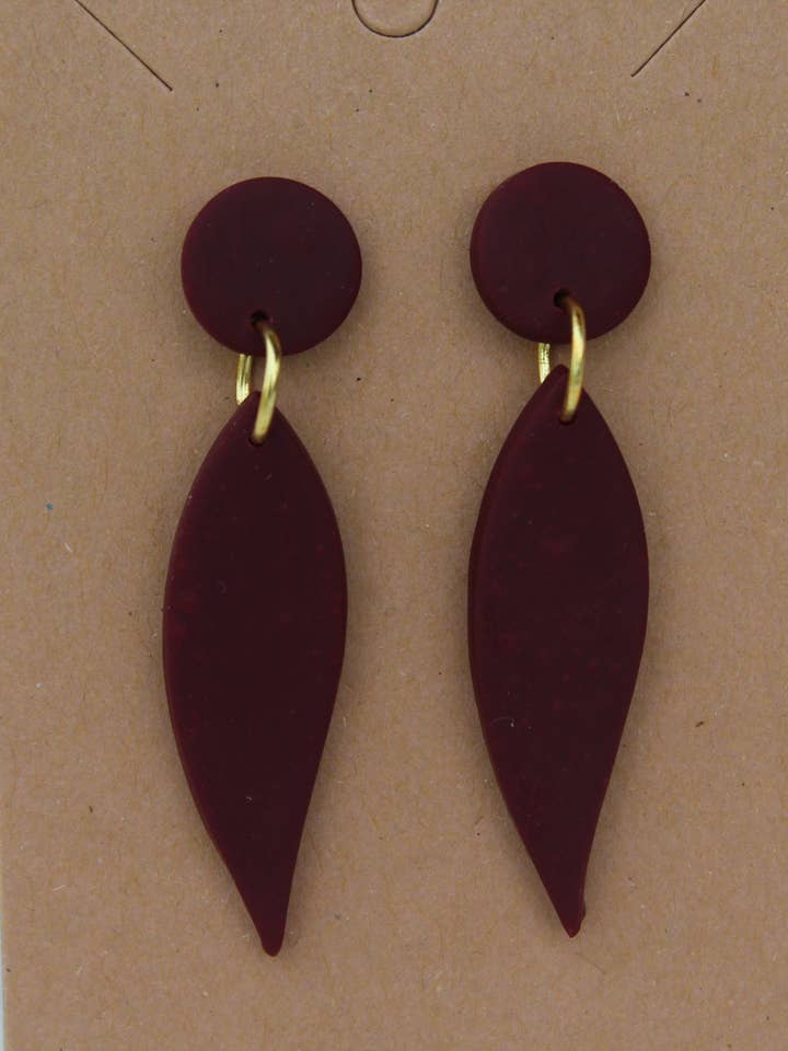 Maroon Dangle Earrings for wholesale by Style by Kenz