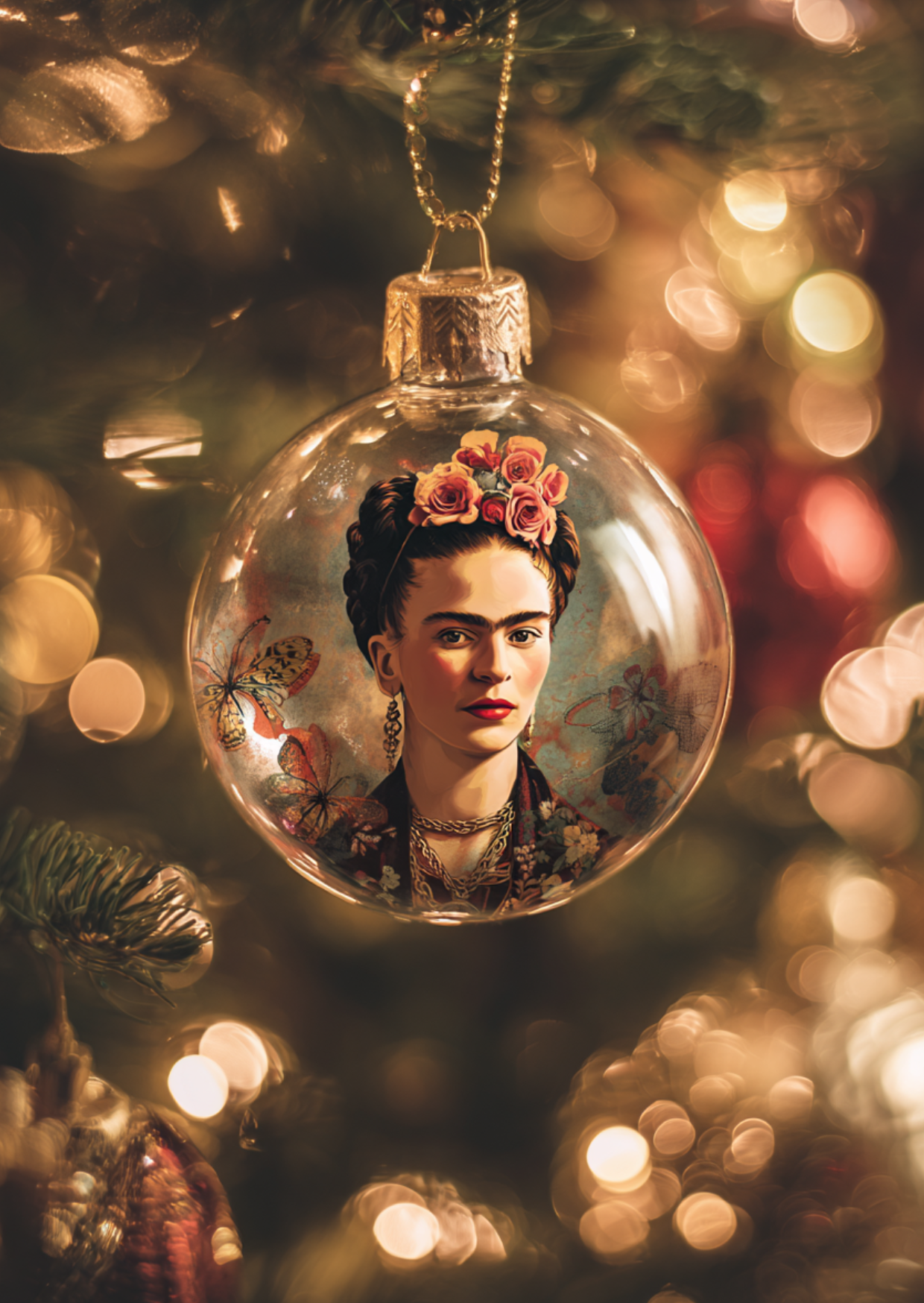 Fripperies - Wholesale Christmas Card - Frida Kahlo: Ornament | Card Fripperies0