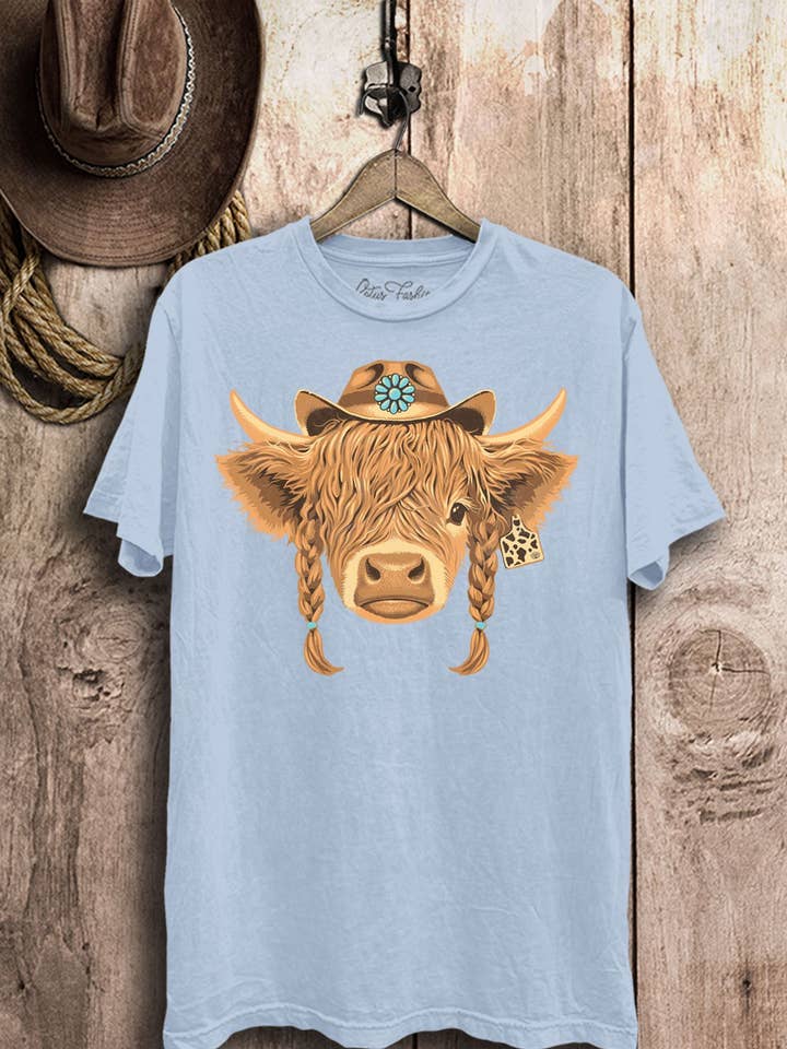 Lotus Fashion Collection - Wholesale Screen Printed T-Shirt - Women's - Highland Cow Graphic Top5