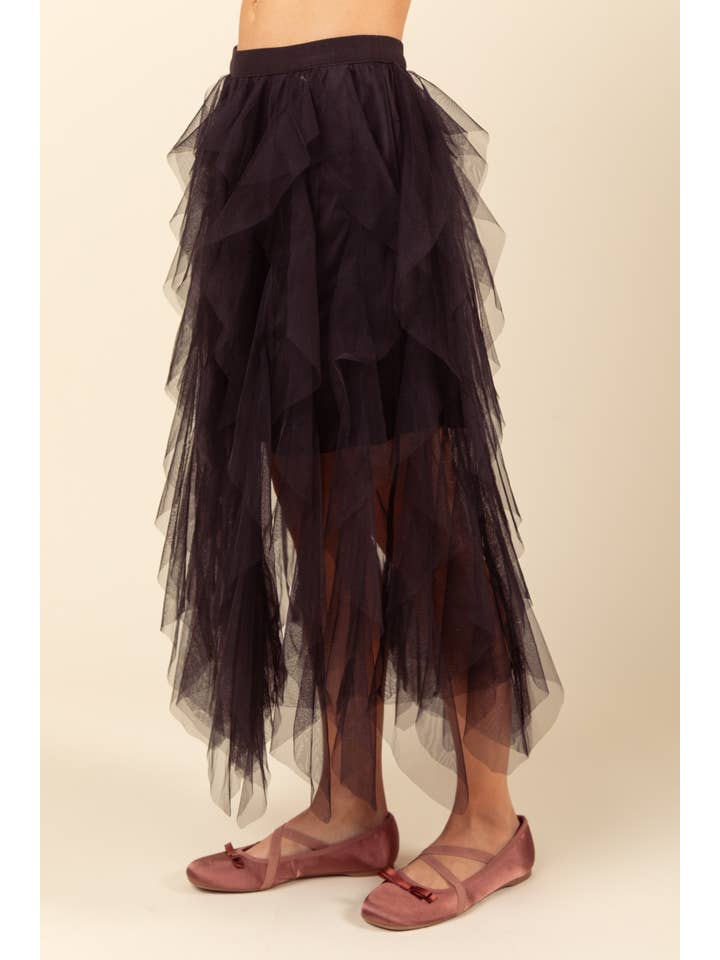 VERY J - Wholesale Rok - Dames - VERY J Barbie gelaagde tule midi-rok met waterval en elastische taille15