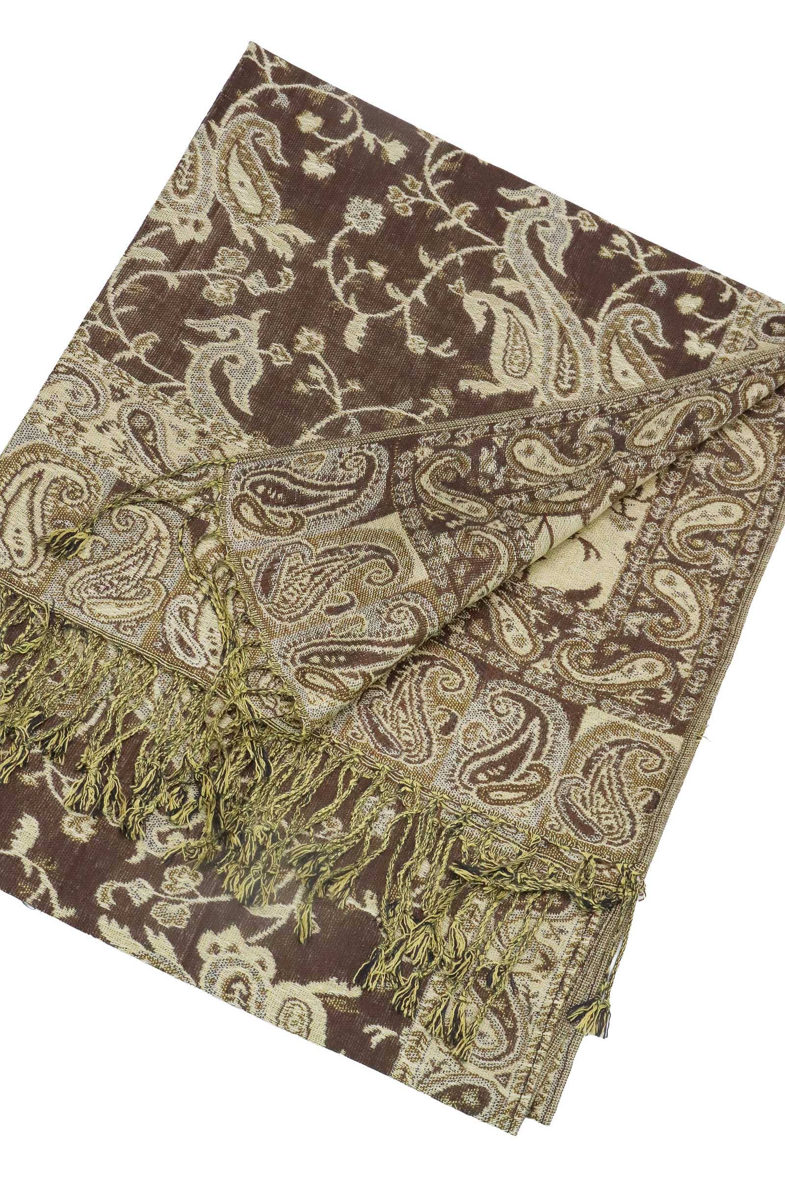 Sortiert Paisley-Blumen-Garten Pashmina-Schal mit Twist-Quasten für den Großhandel auf Faire12