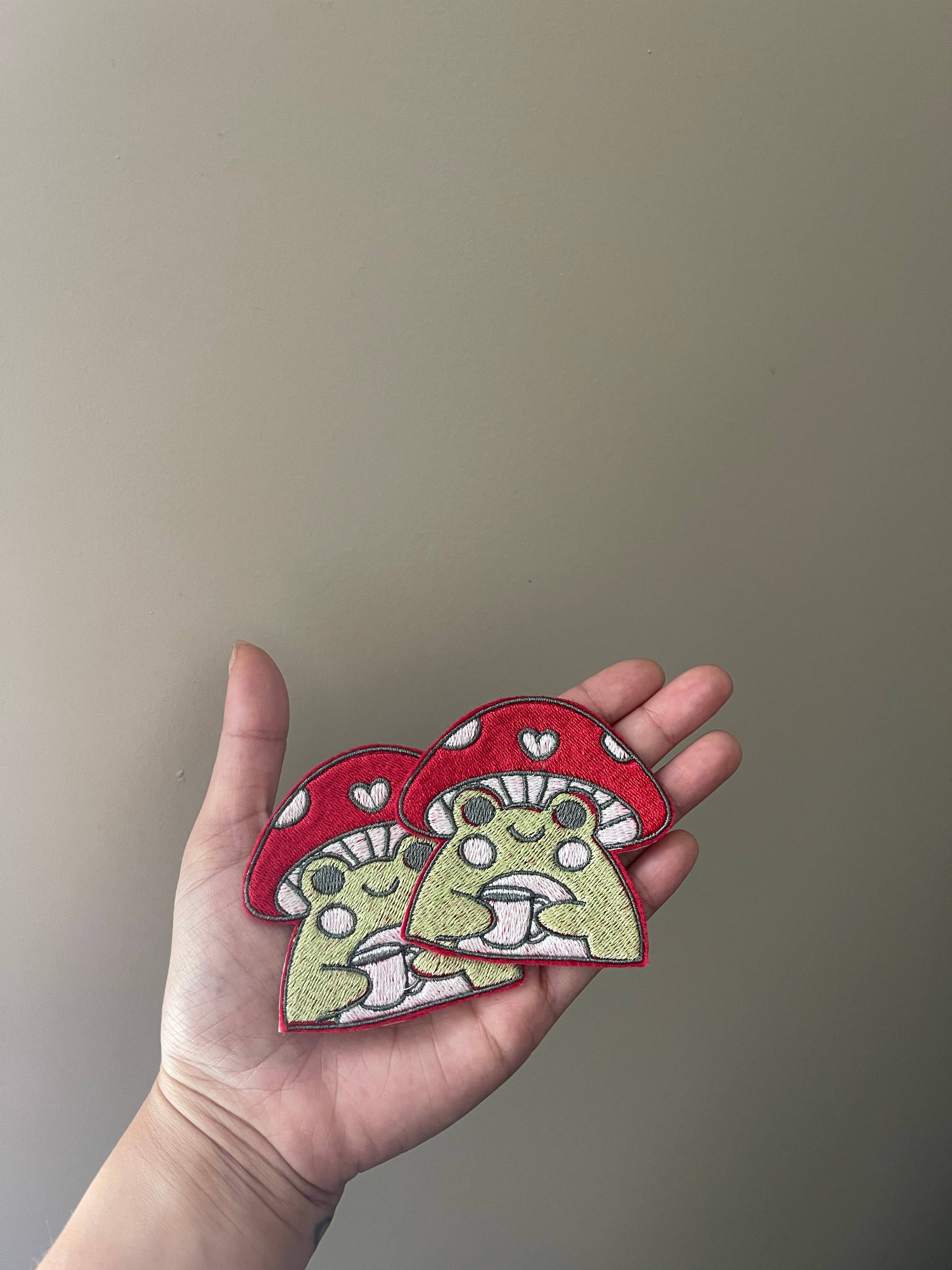 The Rach Co LLC - Wholesale Patch - Mushroom Frog Embroidered Iron On Patch1