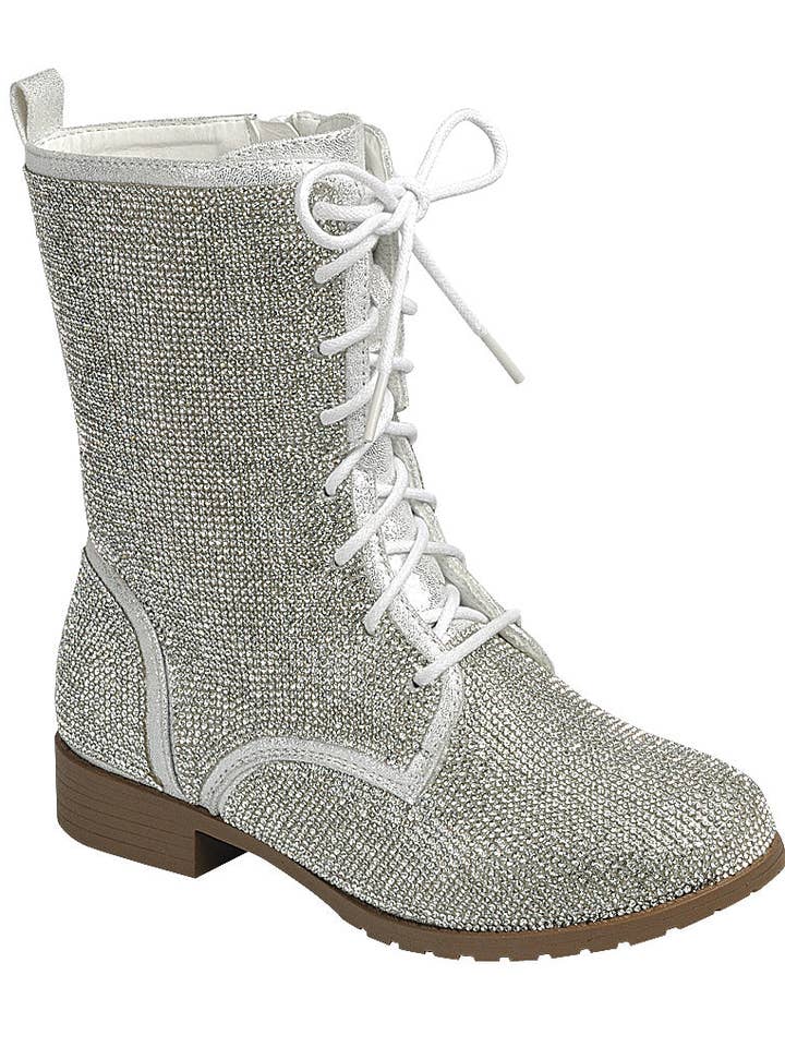 Mars Sky Shoes Wholesale - Wholesale Boots - Kids - Forever GLISTEN-26K Kid Girl Dazzling Rhinestone Combat Boot
