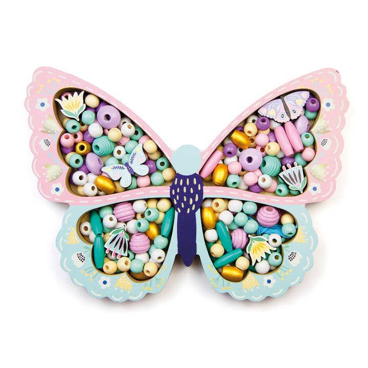 BTL Diffusion UK LTD – wholesale Art set – Child & baby – Sycomore LES PERLES BUTTERFLY WOODEN BEADS4