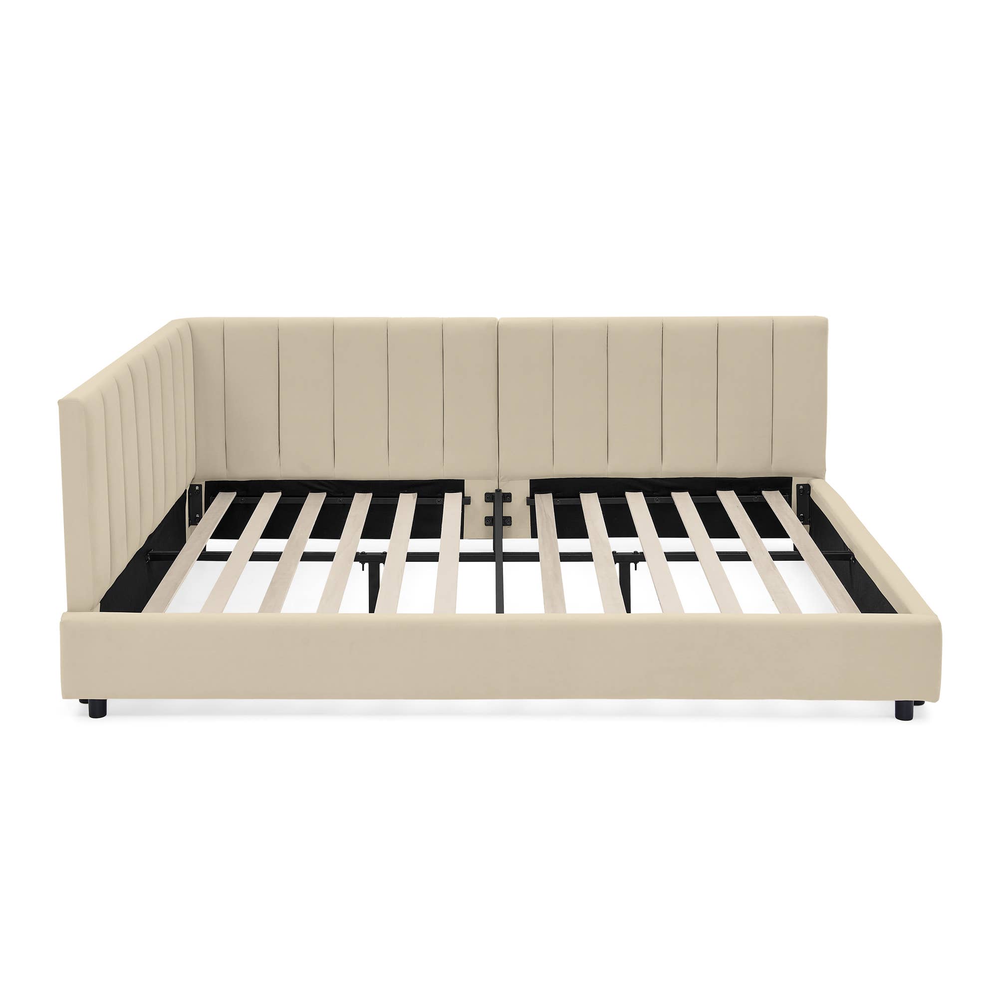 39F Inc. - Wholesale Bed - Mid-Century Full Size Tufted Bed Frame ,Gray/Beige/Black 15