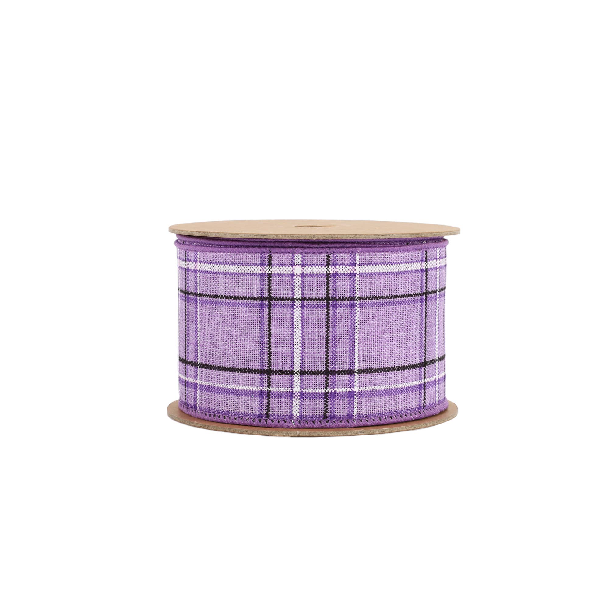LA Ribbons Wholesale - Wholesale Ribbon - Gift Wrapping - Wired Ribbon | Purple/Spring Plaid | 10 Yard Roll12